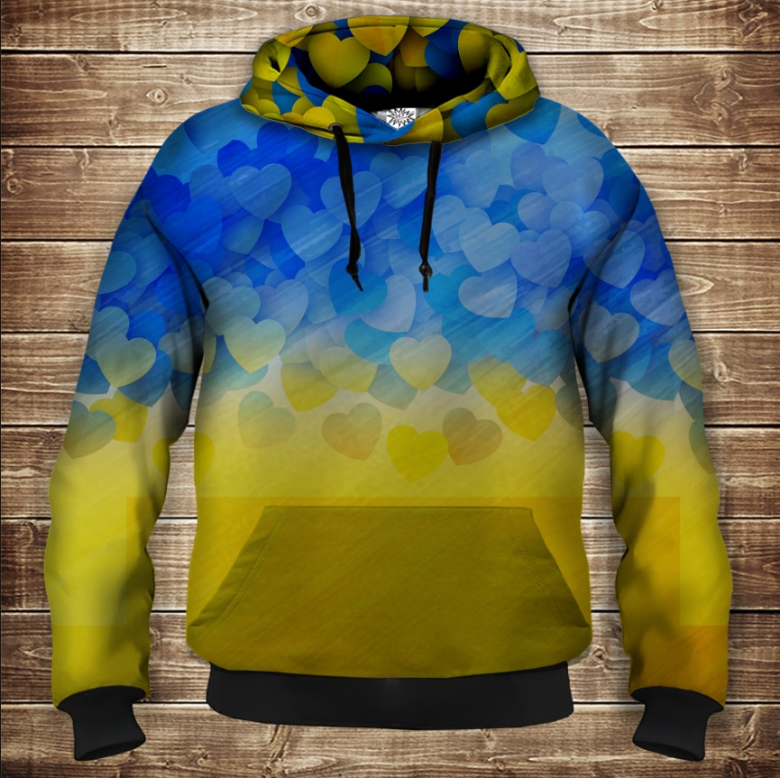 Толстівка з 3D принтом Україна Тризуб Дитячі і дорослі розміри. ВСІ Розміри Преміум тканина