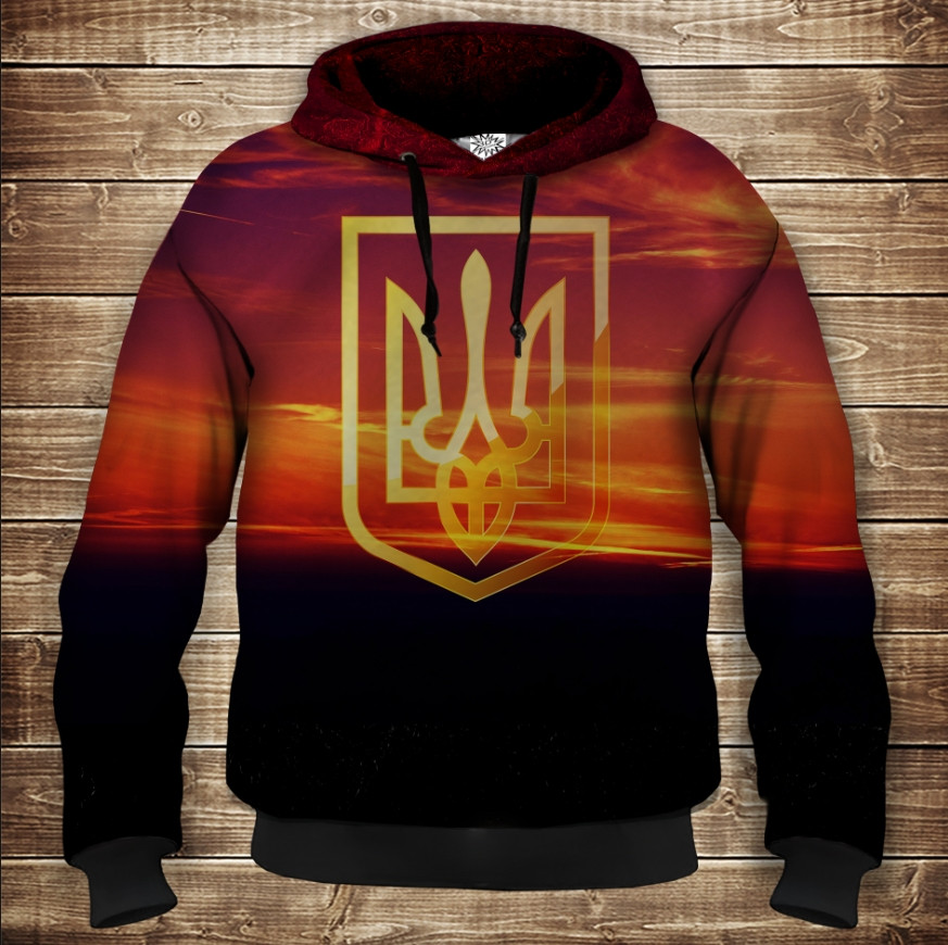 Толстівка з 3D принтом Україна Тризуб Дитячі і дорослі розміри. ВСІ Розміри Преміум тканина