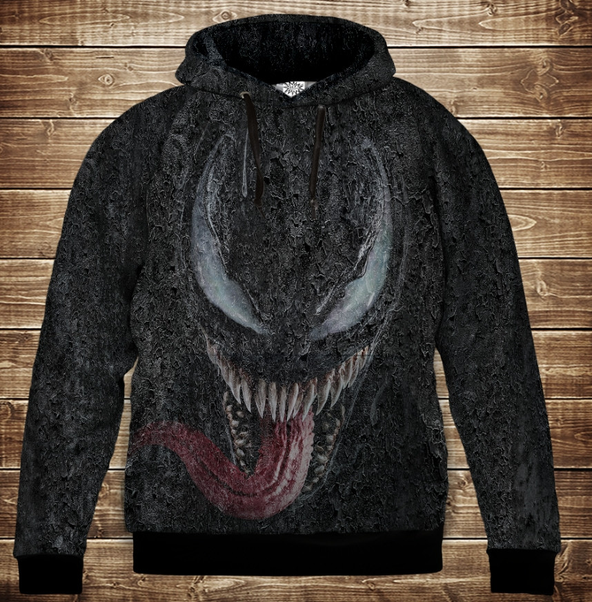 Толстівка з 3D принтом VENOM Дитячі і дорослі розміри. ВСІ Розміри Преміум тканина