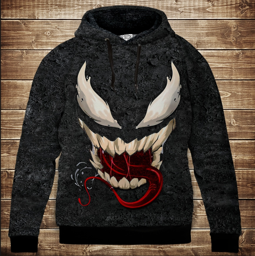 Толстівка з 3D принтом VENOM Дитячі і дорослі розміри. ВСІ Розміри Преміум тканина