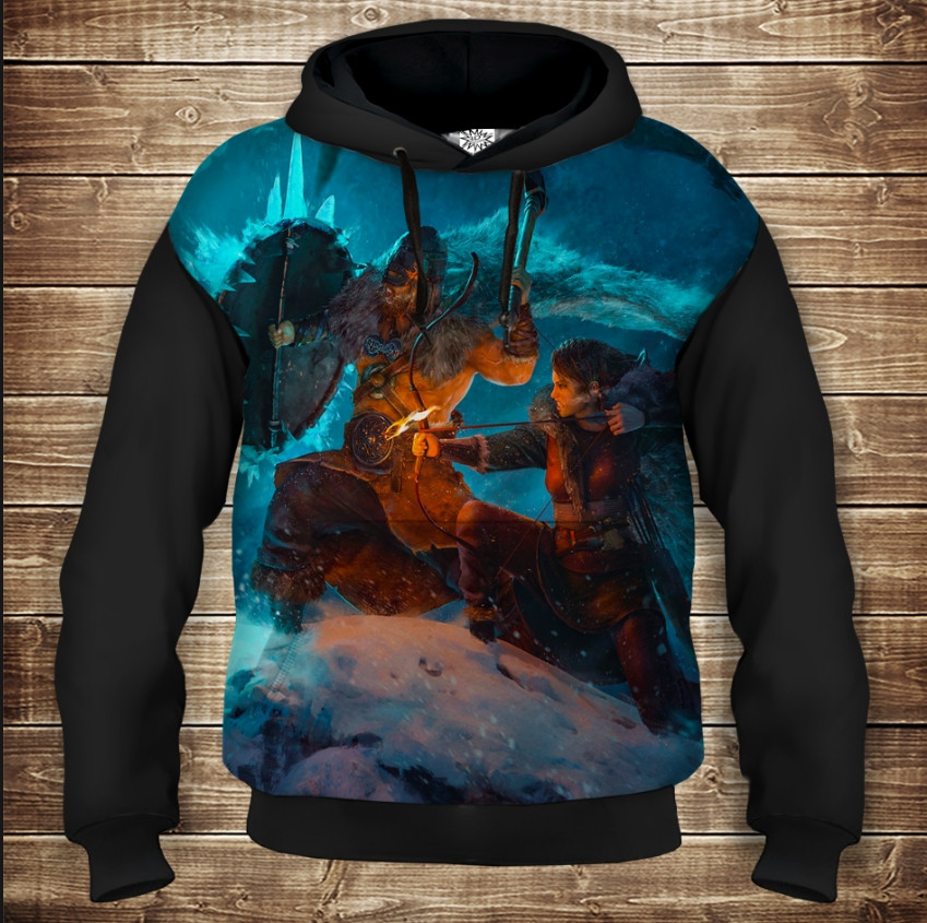 Толстівка з 3D принтом Valheim Дитячі і дорослі розміри. ВСІ Розміри Преміум тканина