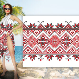 Парео-хустка-палантин 10 в 1 з принтом Вышиванка ВСІ Розміри