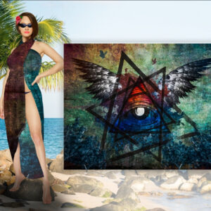 Парео-хустка-палантин 10 в 1 з принтом Ілюмінати ВСІ Розміри