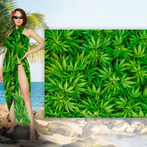 Парео-платок-палантин 10 в 1 с принтом Конопля ВСІ Розміри