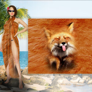 Парео-платок-палантин 10 в 1 с принтом Лисица ВСІ Розміри