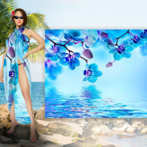 Парео-хустка-палантин 10 в 1 з принтом Цвітіння дерева ВСІ Розміри