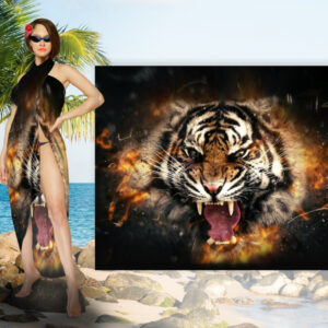 Парео-хустка-палантин 10 в 1 з принтом Тигр ВСІ Розміри