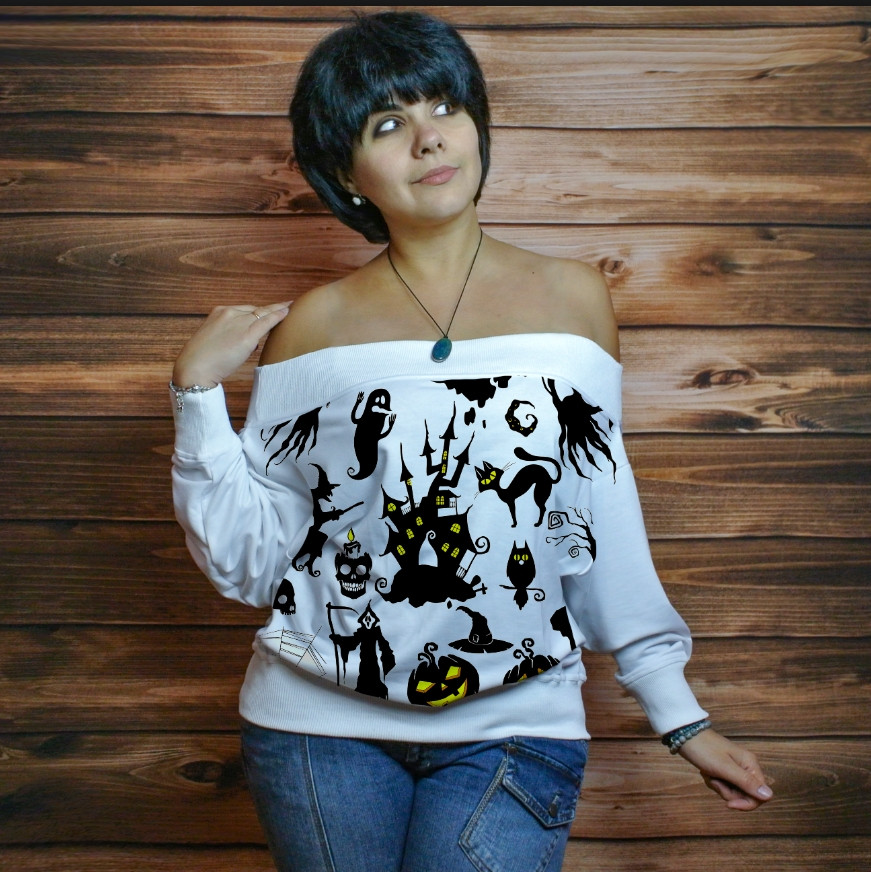 Жіночий світшот-з відкритими плечима з 3D принтом на тему: Рожеві квіти ВСІ Розміри Преміум тканина