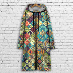 Кардиган - худі на блискавці з 3Д принтом Етно печворк ВСІ Розміри Преміум тканина