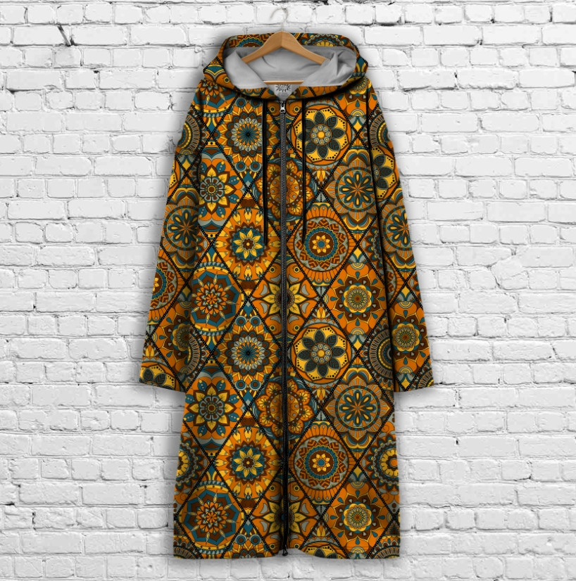 Кардиган - худі на блискавці з 3Д принтом Етно печворк ВСІ Розміри Преміум тканина