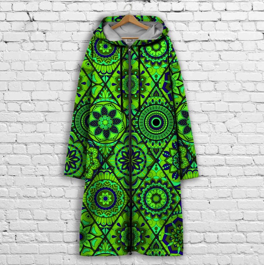 Кардиган - худі на блискавці з 3Д принтом Етно печворк ВСІ Розміри Преміум тканина