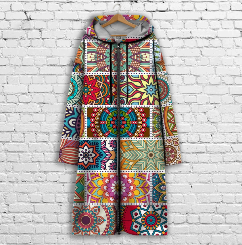 Кардиган - худі на блискавці з 3Д принтом Петчворк ВСІ Розміри Преміум тканина