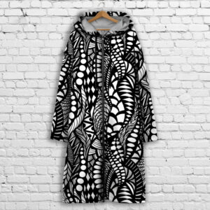 Кардиган - худи на молнии с 3Д принтом ЧБ Орнамент ВСІ Розміри Преміум тканина