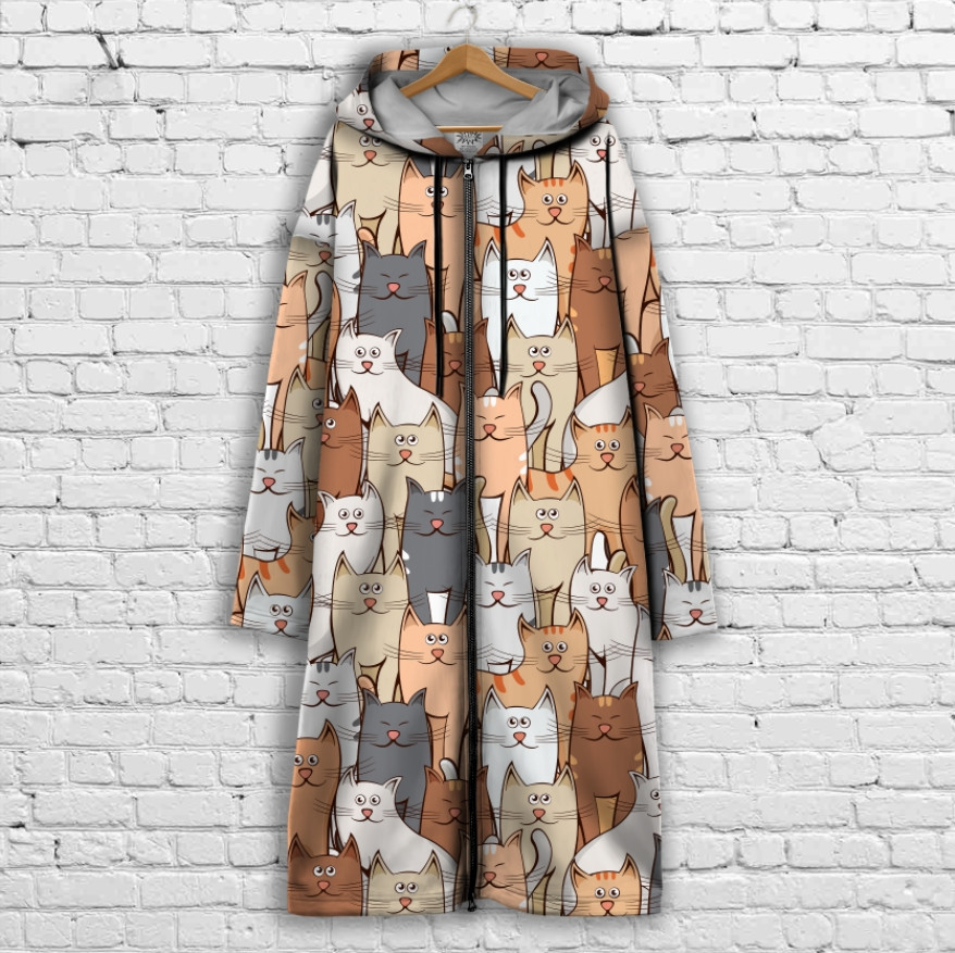 Кардиган - худі на блискавці з 3Д принтом Коти ВСІ Розміри Преміум тканина