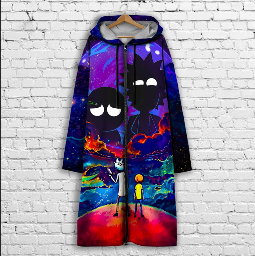 Кардиган - худі на блискавці з 3Д принтом Рік і Морті ВСІ Розміри Преміум тканина