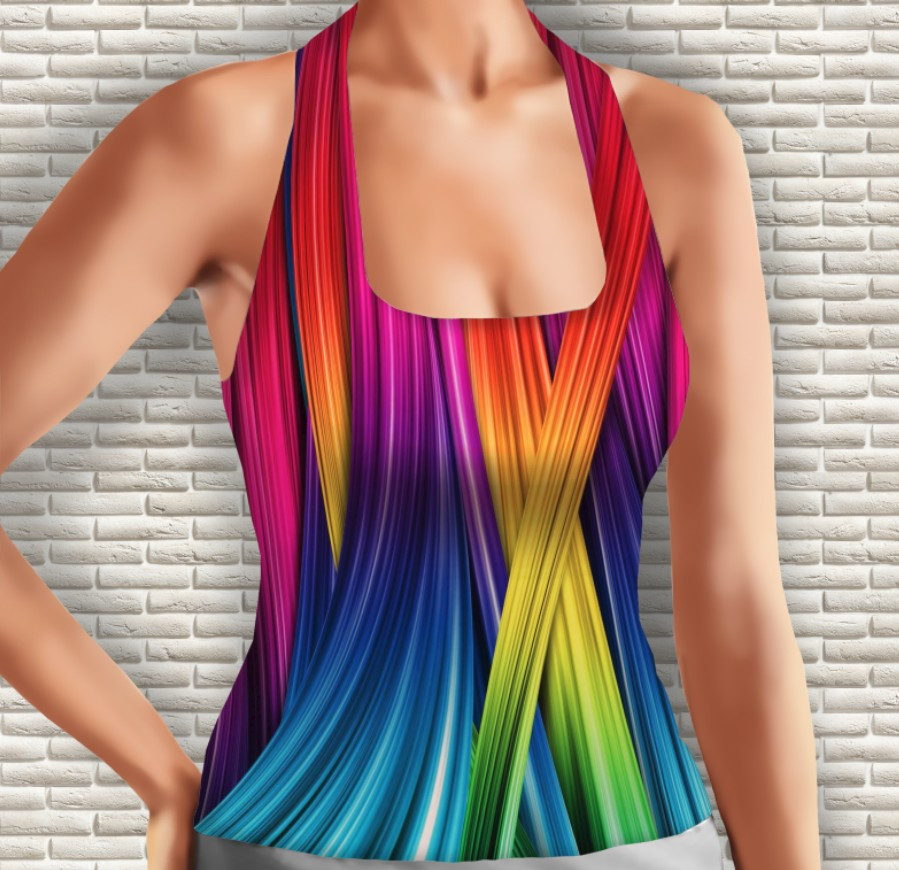 Майка 3D з принтом Веселка Дорослі і Дитячі розміри ВСІ Розміри Преміум тканина