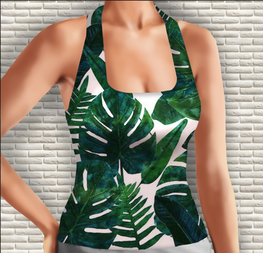 Майка 3D з принтом Тропічне листя Дорослі і Дитячі розміри ВСІ Розміри Преміум тканина