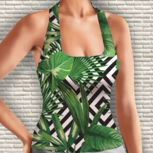 Майка 3D з принтом Тропічне листя Дорослі і Дитячі розміри ВСІ Розміри Преміум тканина