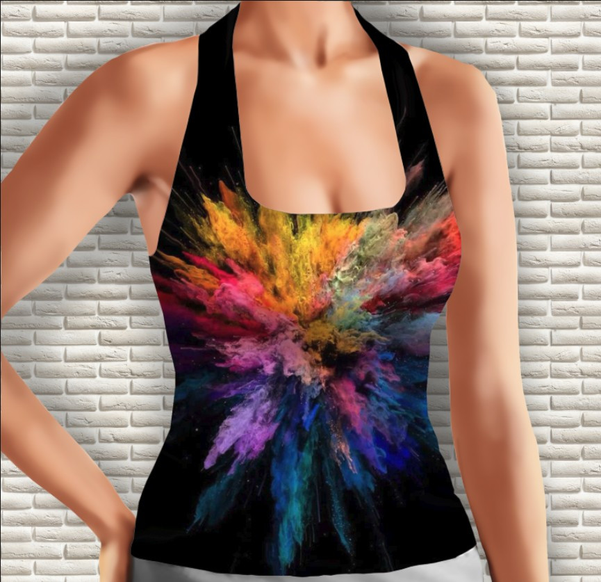 Майка 3D з принтом Кольоровий вибух Дорослі і Дитячі розміри ВСІ Розміри Преміум тканина