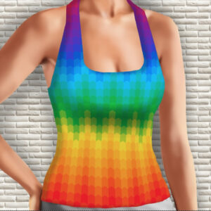 Майка 3D з принтом Паттерн веселка Дорослі і Дитячі розміри ВСІ Розміри Преміум тканина