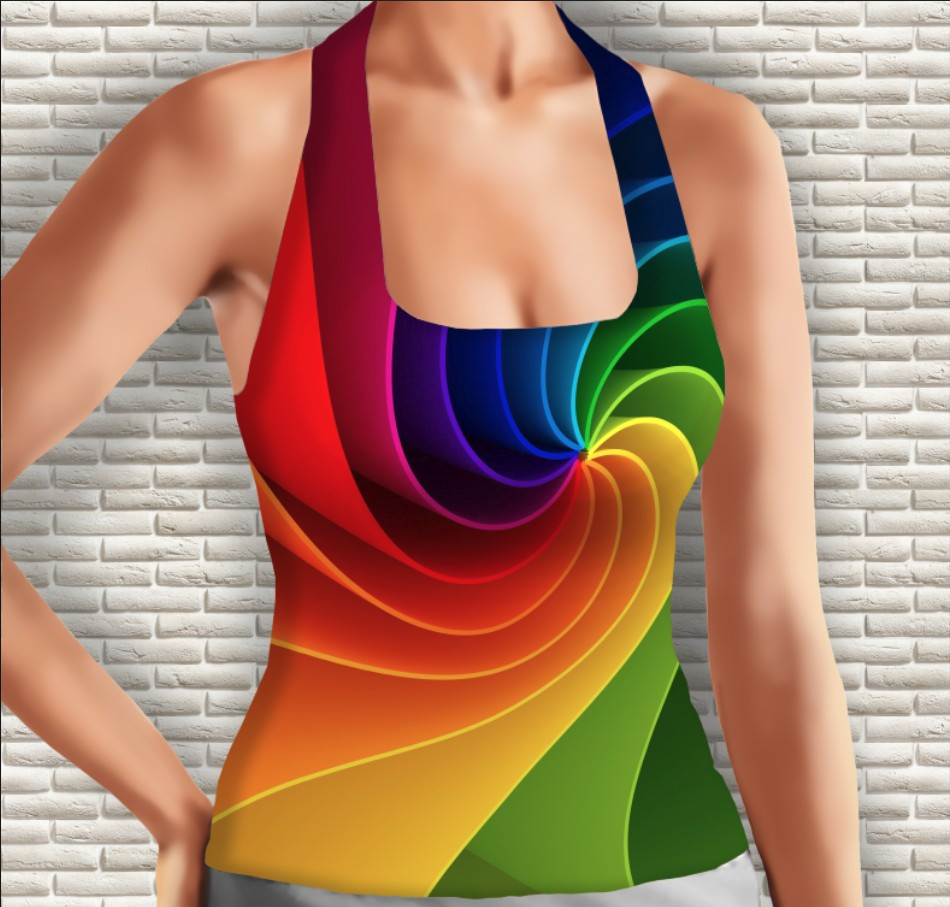 Майка 3D з принтом Веселка Дорослі і Дитячі розміри ВСІ Розміри Преміум тканина