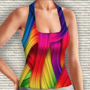 Майка 3D з принтом Веселка Дорослі і Дитячі розміри ВСІ Розміри Преміум тканина