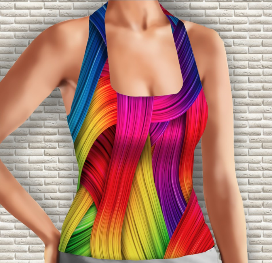 Майка 3D з принтом Веселка Дорослі і Дитячі розміри ВСІ Розміри Преміум тканина