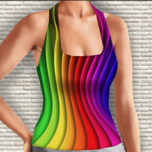 Майка 3D з принтом Веселка Дорослі і Дитячі розміри ВСІ Розміри Преміум тканина