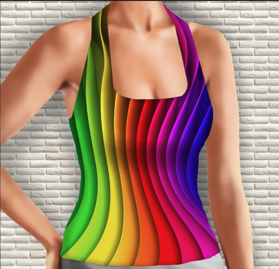 Майка 3D з принтом Веселка Дорослі і Дитячі розміри ВСІ Розміри Преміум тканина