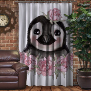 Штора Фотоштори Пінгвінчик у півонії