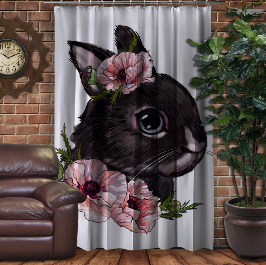 Штора Фотоштори Чорний кролік