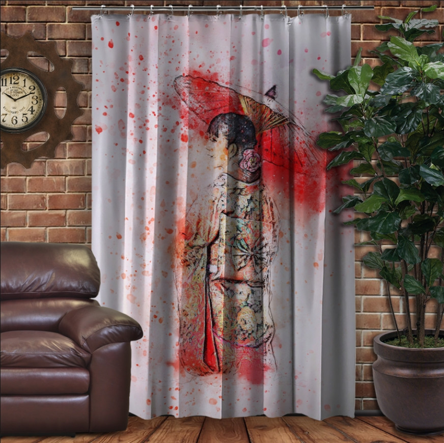 Штора Фотоштори Японська дівчина під парасолькою