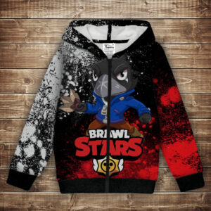 Худі з капюшоном і принтом 3D Ворон Механік Бравл Старс ВСІ Розміри Преміум тканина