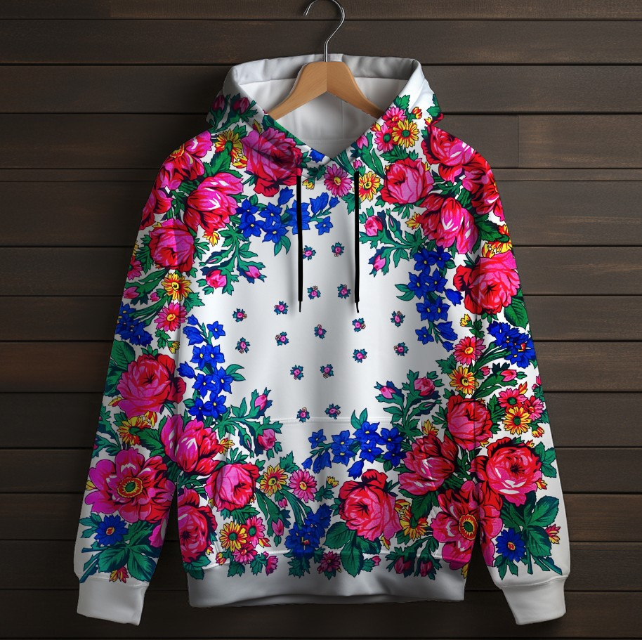 Толстівка з 3D принтом Українська хустка Дитячі і дорослі розміри. ВСІ Розміри Преміум тканина