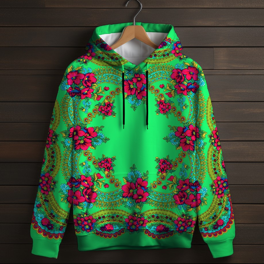 Толстівка з 3D принтом Українська хустка Дитячі і дорослі розміри. ВСІ Розміри Преміум тканина