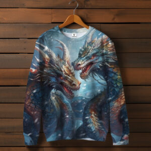 Світшот з 3D принтом Пара засніжених драконів. Всі розміри ВСІ Розміри Преміум тканина