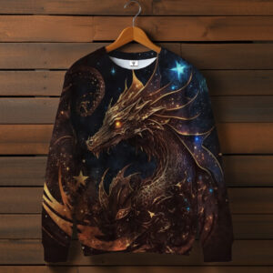 Світшот з 3D принтом Золотий зоряний дракон. Всі розміри ВСІ Розміри Преміум тканина