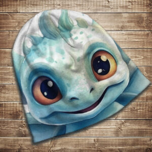 Шапка з 3D принтом - Блакитний дракончик