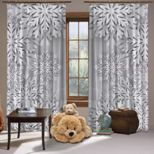 Штори з Фотоштораом на тему: Білі сніжинки