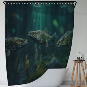 Штора для ванної з 3D принтом екзотичні морськи риби_01 150х200 см.