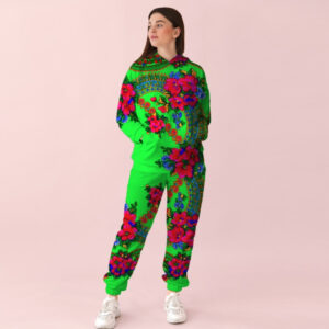 Яскравий салатовий спортивний костюм із принтом Хустка ВСІ Розміри Преміум тканина