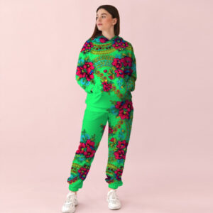 Яскравий зелений спортивний костюм із принтом Хустка ВСІ Розміри Преміум тканина