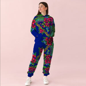 Яскравий синій спортивний костюм із принтом Хустка ВСІ Розміри Преміум тканина