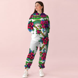 Яскравий білий спортивний костюм із принтом Хустка ВСІ Розміри Преміум тканина