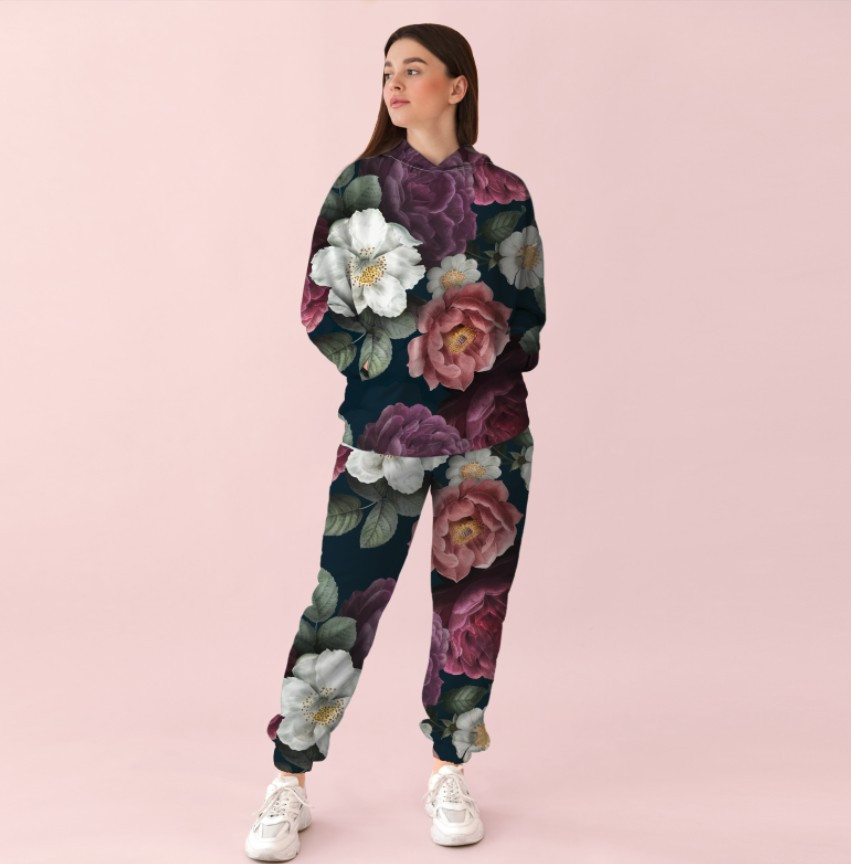 Жіночий спортивний костюм із квітковим принтом ВСІ Розміри Преміум тканина