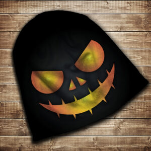 Шапка з 3D принтом на тему Посмішка гарбуза з очима. Хелловін.002 Усі розміри та сезони ВСІ Розміри