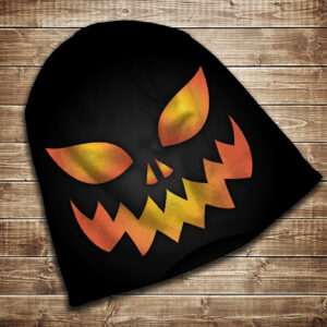 Шапка з 3D принтом на тему Посмішка гарбуза з очима. Хелловін.003 Усі розміри та сезони ВСІ Розміри