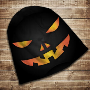 Шапка з 3D принтом на тему Посмішка гарбуза з очима. Хелловін.006 Усі розміри та сезони ВСІ Розміри