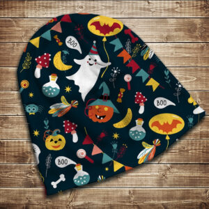 Шапка з 3D принтом на тему Хеловін патерн. Усі розміри та сезони ВСІ Розміри