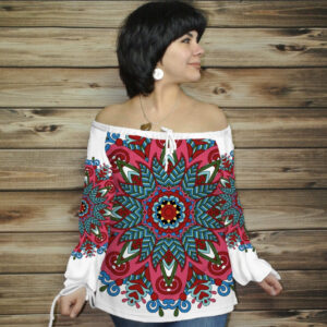 Туніка (блуза) Carmen Орнамент етнічний.Біла ВСІ Розміри Преміум тканина